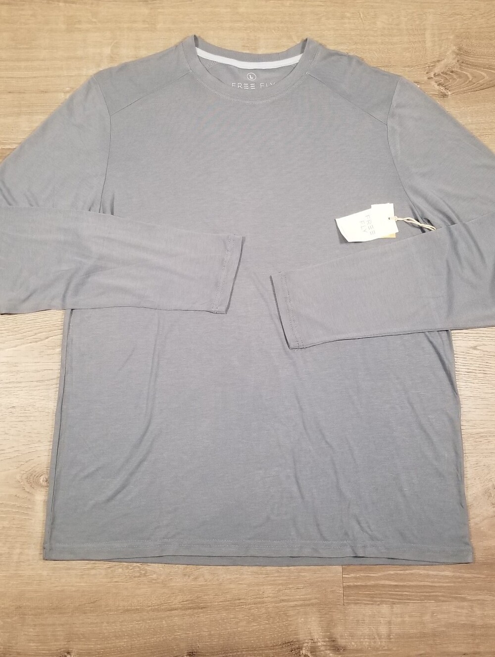 NWT Free Fly Bamboo Lightweight Long Sleeve Shirt Mens Large Blue Fog UPF 20+